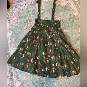 ModCloth x Collectif Winter Fox and Owl Skirt with Matching Suspenders
